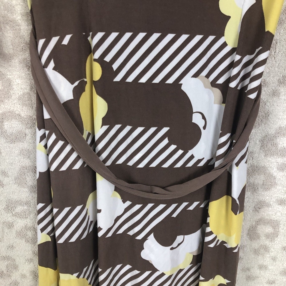 New York and Company dress women's size S brown white yellow floral geometrical - Picture 4 of 7